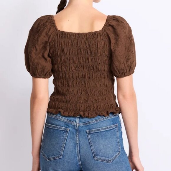 Design History Nina Smocked Puff Sleeve Blouse-NWT - Picture 2 of 7